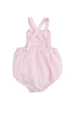 Pink and white checked cotton romper BABE & TESS KIDS | 18418025065